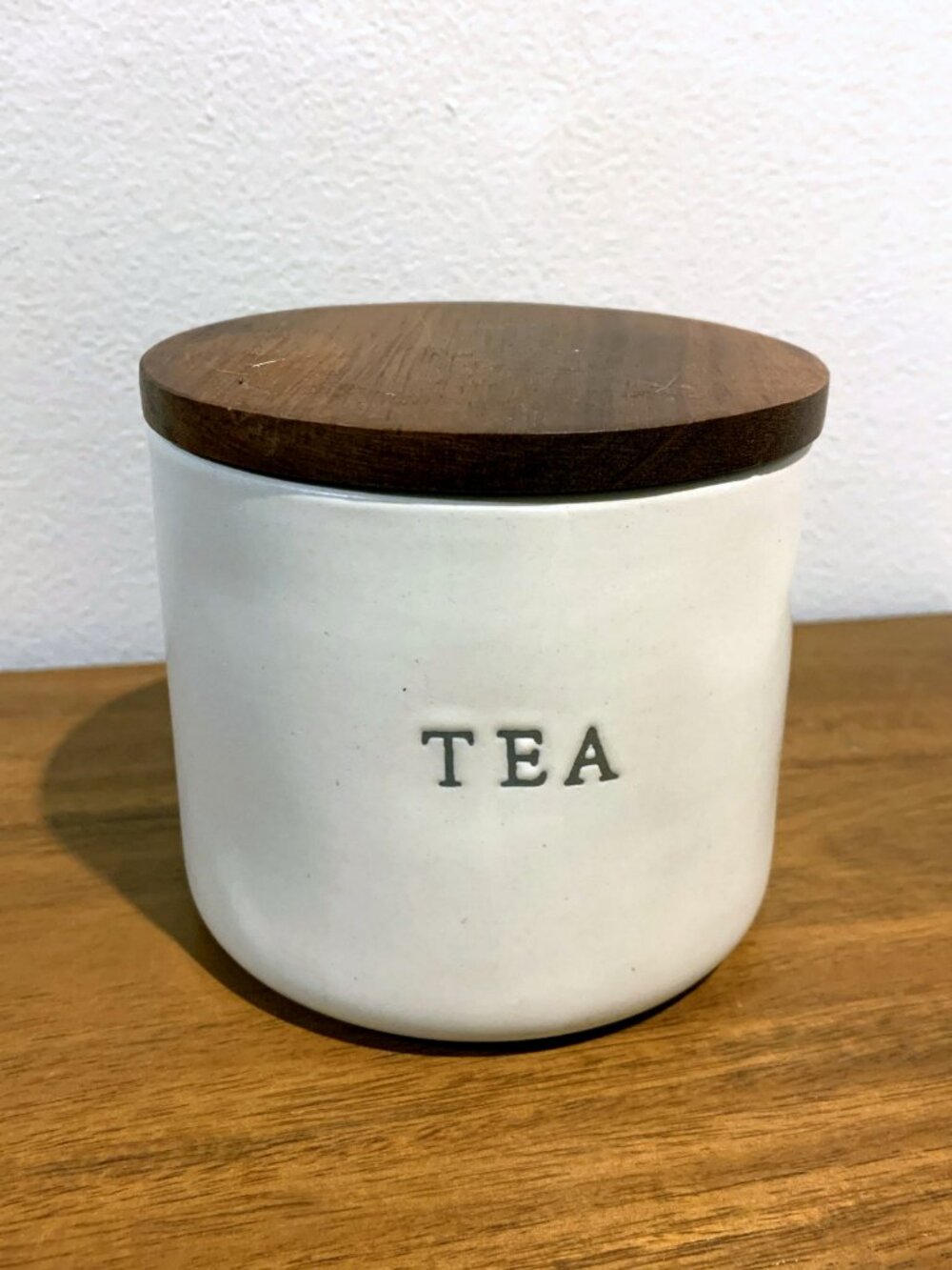 Hearth & Hand with Magnolia Stoneware TEA CANISTER and Wood Lid New 2022
